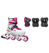 Rollerblade Roller Skate Set - Fury Combo - White/Pink - Inline 