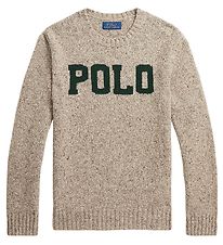 Polo Ralph Lauren Bluse - Uld - Brunmelerert m. Mørkegrøn