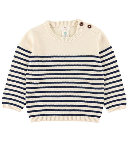 Copenhagen Colors Blouse - Knitted - Cream Navy Combi