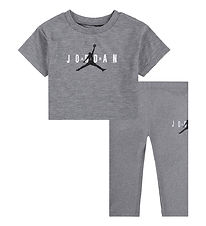 Jordan Stuttermabolur/Leggings - Grátóna M. Lógó