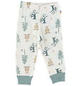 Joha Leggings - Wool/Bamboo - Offwhite w. Forest