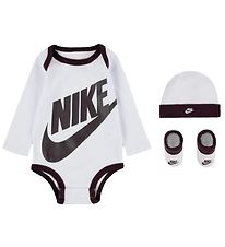 Nike Gift Box - Booties/Beanie/Bodysuit l/s - Futura - White w. 