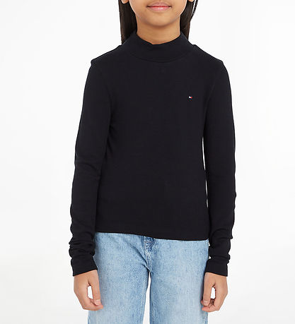 Tommy Hilfiger Blouse - Stripe Mock - Black w. Stripes