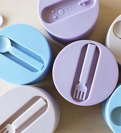 Design Letters Lunchbox w. Spoon - Thermal - Little - Light Blue