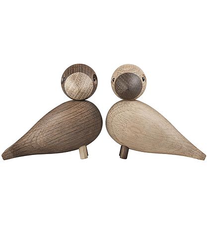 Kay Bojesen Wooden figures - Turtle doves - 9 cm - Eg/Smoked Oak