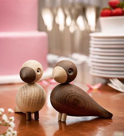 Kay Bojesen Wooden figures - Turtle doves - 9 cm - Eg/Smoked Oak