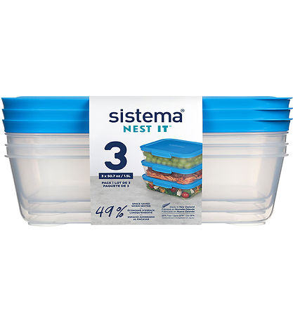 Sistema Storage boxes - 3-Pack - Nest It - 1.5 L - Blue