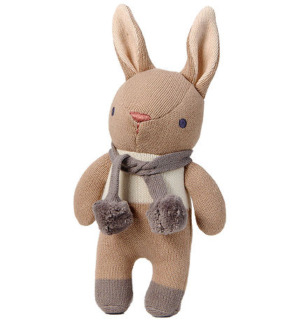 ThreadBear Gift Set - Brown Rabbit rattle and Comfort Blanket