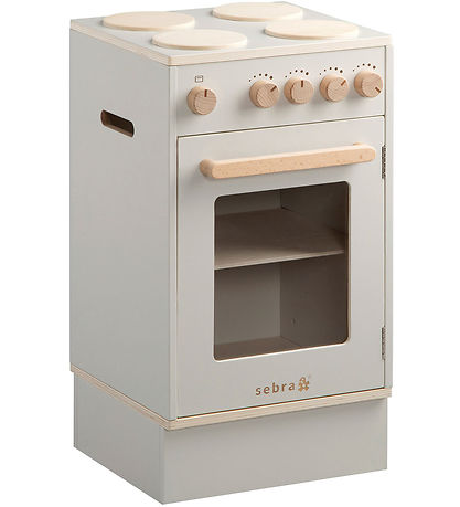 Sebra Toy Kitchen - Oven & Stove - Wood - Seabreeze Beige