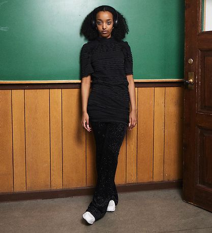 Grunt Velvet Trousers - Liexlip - Black w. Silver Dots