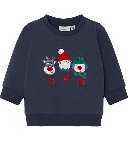 Name It Bluse - NbnRuby - Dark Sapphire m. Weihnachtstier