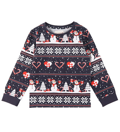Jule-Sweaters Pyjama Set - Christmas heart Pajama Set - Navy