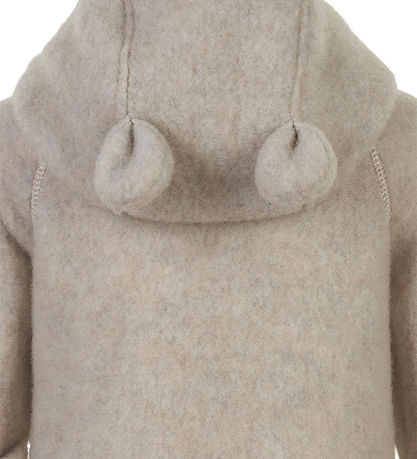 Mikk-Line Pramsuit w. Hood - Wool - Melange Offwhite