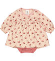 Müsli Bodysuit w. Skirt l/s - Dahlia - Rose Sugar w. Flowers