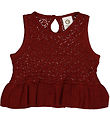 Müsli Waistcoat - Knit Scallop - Russet w. Pointelle