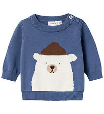 Name It Blússa - Prjónað - NbmSenis - Bijou Blue M. Ísbjörn