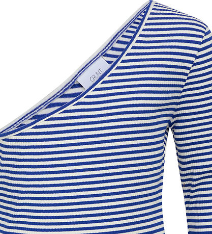 Grunt Blouse - Rib - Temperament - Blauw/Wit Gestreept