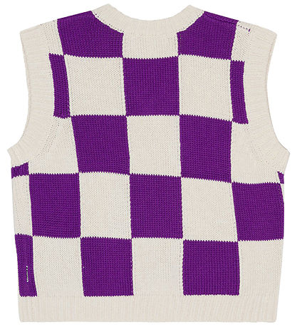 Molo Waistcoat - Knitted - Gitta - Purple Shell Check