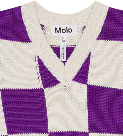 Molo Waistcoat - Knitted - Gitta - Purple Shell Check