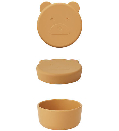 Liewood Snackbox - Silicone - Carrie - Mr Bear Yellow Mellow