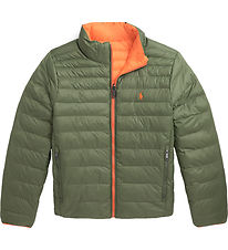 Polo Ralph Lauren Fóðraður jakki - Viðsnúanlegt - Army/Appelsína
