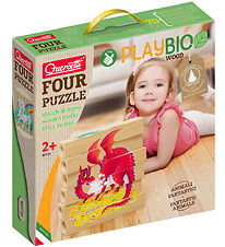 Quercetti Puzzel - Playbio Hout - Mythische dieren - 4x6 Baksten