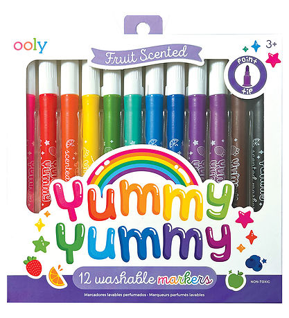 Ooly Markers w. Fruit scent - 12 pcs - Yummy+ Yummy+