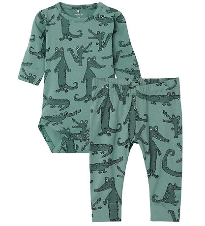 Name It Bodysuit l/s - NbmLassir - Trellis w. Crocodiles