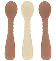 Mikk-Line Spoons - 3-Pack - Silicone - Brown Sugar/White Swan