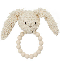 Smallstuff Rattle Teether - Rabbit - Silicone - Off White Bouclé