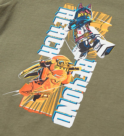 LEGO® Ninjago T-shirt - LWTano 132 - Dusty Green w. Print