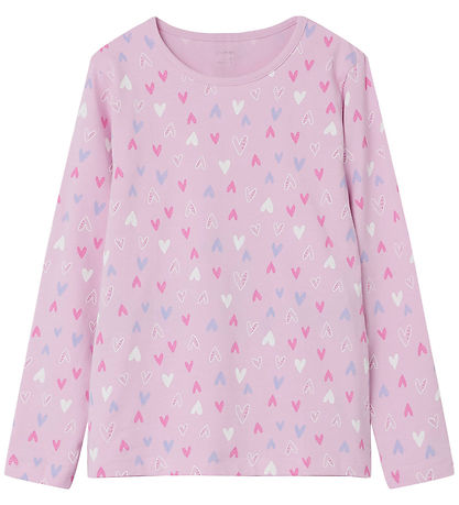 Name It Pyjama Set - Noos - NkfNightset - Pink Lavender w. Heart