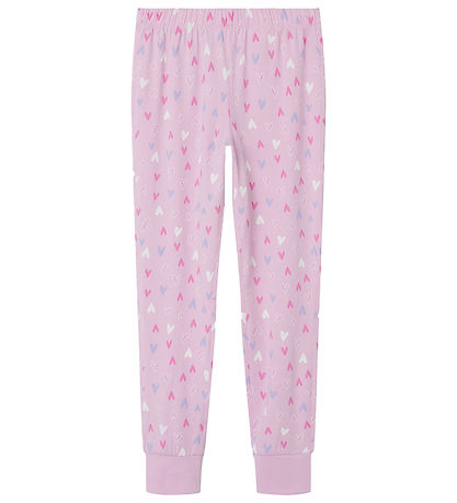 Name It Pyjama Set - Noos - NkfNightset - Pink Lavender w. Heart
