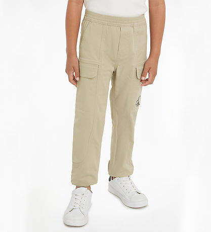 Calvin Klein Trousers - Sateen Cargo - Plaza Taupe