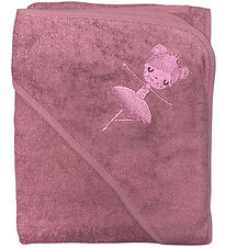 Nørgaard Madsens Baby towel - 75x75 cm - Dusty Red w. Ballerina