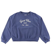 GANT Peysa - Oversized Lógó - Þvegið Blue