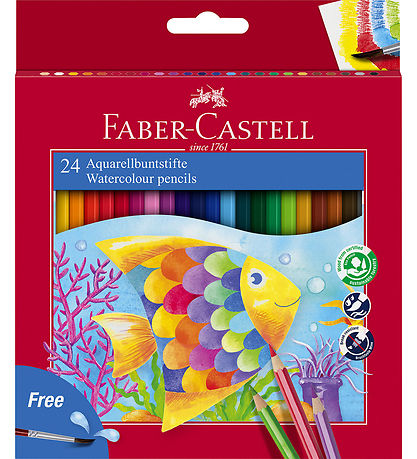 Faber-Castell Kleurpotloden - Aquarel - 24 stk + 1 Borstel