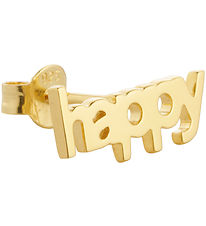 Design Letters Ohrring - 1 st. - Happy - 18 Karat vergoldet