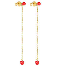 Design Letters Ohrringe m. Kette - 2 st. - Klein BIG Love - 18K