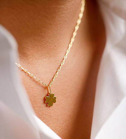 Design Letters Pendant To Necklace - Four Leaf Clover - 18K Gold