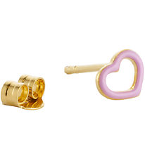 Design Letters Ohrring - 1 st. - Lila Herz - 18 Karat vergoldet