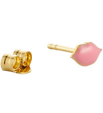 Design Letters Ohrring - 1 st. - Pink Kuss - 18 Karat vergoldet