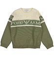 Emporio Armani Genser - Strikk - Fantasia Verde m. Hvit