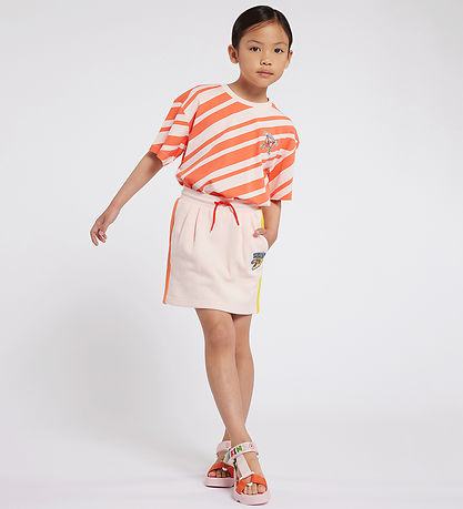 Kenzo Sweat Skirt - Veiled Pink w. Orange/Yellow