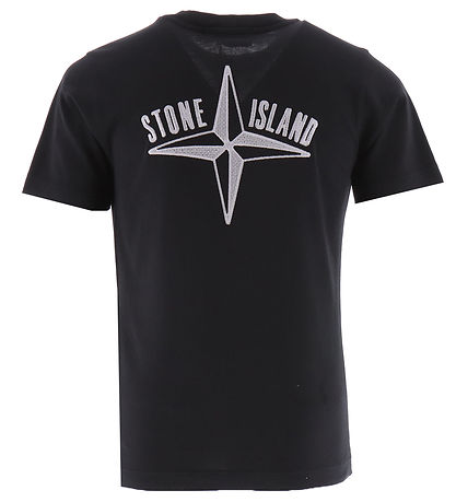 Stone Island Stuttermabolur - Svart M. Hvítur