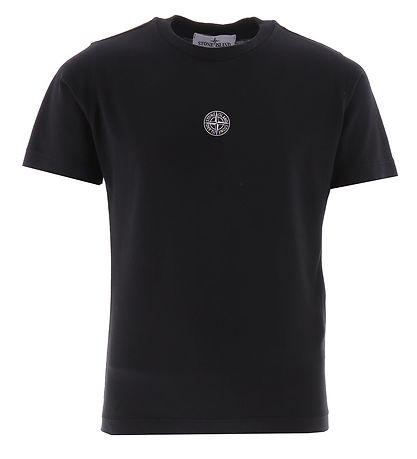 Stone Island Stuttermabolur - Svart M. Hvítur