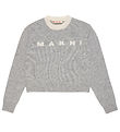Marni 블라우스 - 크롭 - 울 - 그레이 멜란지 포함 크림