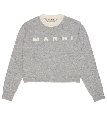 Marni 블라우스 - 크롭 - 울 - 그레이 멜란지 포함 크림
