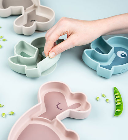 Done by Deer The snack plate - Stick & Stay - Birdee - Blue