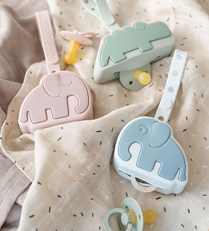 Done by Deer Pacifier holder - Elphee - 18x9x5 cm - Blue